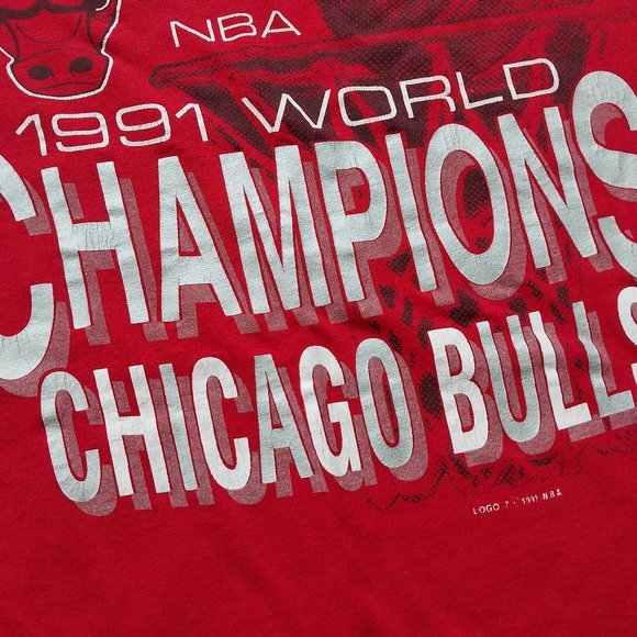 VITAGE 1991 CHICAGO BULLS CHAMPIONSHIP TEE - Picture 3 of 5